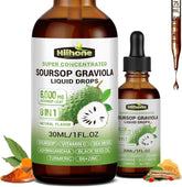 8 in 1 Graviola Soursop Leaf Extract Liquid - Soursop Bitters Liquid with Sea Moss, Ashwagandha and Tumeric, for Immune & Liver, Zzz & Antioxidant & Cell Support