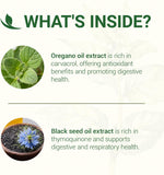 Oil of Oregano Softgels - Oil of Oregano with Black Seed Oil, Formulated with Carvacrol 165mg & Thymoquinone, 240 Softgels (2 Packs) - 120 Days Supply