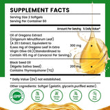 Oil of Oregano Softgels - Oil of Oregano with Black Seed Oil, Formulated with Carvacrol 165mg & Thymoquinone, 240 Softgels (2 Packs) - 120 Days Supply