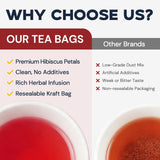 Hibiscus Tea Bags, Hibiscus Flower Herbal Tea - Caffeine & Sugar Free