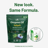 Oil of Oregano Softgels - Oil of Oregano with Black Seed Oil, Formulated with Carvacrol 165mg & Thymoquinone, 240 Softgels (2 Packs) - 120 Days Supply