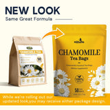 Chamomile Tea Bags, Chamomile Flower Herbal Tea - Sugar-Free, Caffeine-Free
