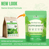 Hiihone Peppermint Tea Bags 100 Count – Pure Peppermint Mint Tea, Caffeine-Free Herbal Tea, Minty & Refreshing, Non-GMO, Soothing & Digestive Support