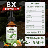 8 in 1 Graviola Soursop Leaf Extract Liquid - Soursop Bitters Liquid with Sea Moss, Ashwagandha and Tumeric, for Immune & Liver, Zzz & Antioxidant & Cell Support