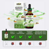 8 in 1 Graviola Soursop Leaf Extract Liquid - Soursop Bitters Liquid with Sea Moss, Ashwagandha and Tumeric, for Immune & Liver, Zzz & Antioxidant & Cell Support