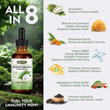 8 in 1 Graviola Soursop Leaf Extract Liquid - Soursop Bitters Liquid with Sea Moss, Ashwagandha and Tumeric, for Immune & Liver, Zzz & Antioxidant & Cell Support