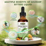 8 in 1 Graviola Soursop Leaf Extract Liquid - Soursop Bitters Liquid with Sea Moss, Ashwagandha and Tumeric, for Immune & Liver, Zzz & Antioxidant & Cell Support