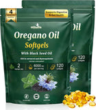 Oil of Oregano Softgels - Oil of Oregano with Black Seed Oil, Formulated with Carvacrol 165mg & Thymoquinone, 240 Softgels (2 Packs) - 120 Days Supply