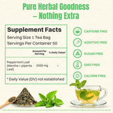 Hiihone Peppermint Tea Bags 100 Count – Pure Peppermint Mint Tea, Caffeine-Free Herbal Tea, Minty & Refreshing, Non-GMO, Soothing & Digestive Support